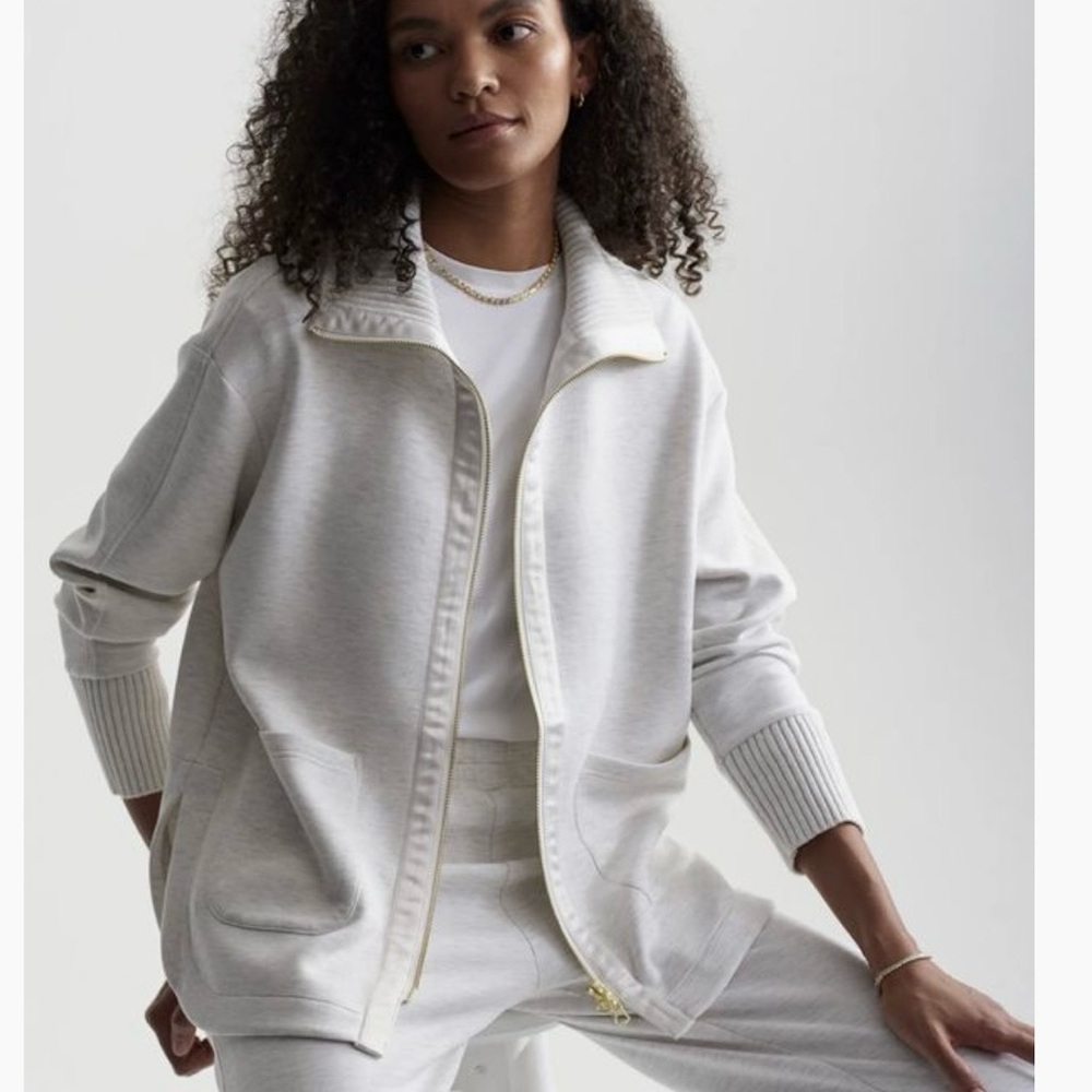 Varley grey Ribbed Collar Jacket, medium